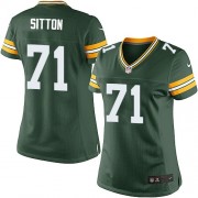 Nike Green Bay Packers 71 Women's Josh Sitton Elite Green Team Color Home Jersey