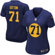 Nike Green Bay Packers 71 Women's Josh Sitton Elite Navy Blue Alternate Jersey