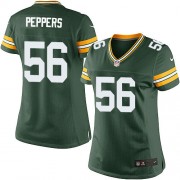 Nike Green Bay Packers 56 Women's Julius Peppers Elite Green Team Color Home Jersey