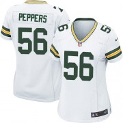 Nike Green Bay Packers 56 Women's Julius Peppers Game White Road Jersey