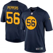 Nike Green Bay Packers 56 Youth Julius Peppers Elite Navy Blue Alternate Jersey