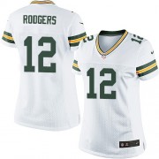 Nike Green Bay Packers 12 Women's Aaron Rodgers Elite White Road Jersey