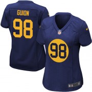 Nike Green Bay Packers 98 Women's Letroy Guion Elite Navy Blue Alternate Jersey