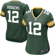 Nike Green Bay Packers 12 Women's Aaron Rodgers Game Green Team Color Home Jersey