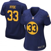 Nike Green Bay Packers 33 Women's Micah Hyde Elite Navy Blue Alternate Jersey