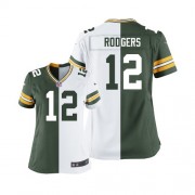 Nike Green Bay Packers 12 Women's Aaron Rodgers Game Team/Road Two Tone Jersey