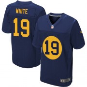 Nike Green Bay Packers 19 Men's Myles White Elite Navy Blue Alternate Jersey