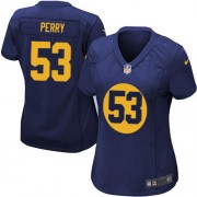 Nike Green Bay Packers 53 Women's Nick Perry Elite Navy Blue Alternate Jersey