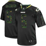 Nike Green Bay Packers 5 Men's Paul Hornung Elite Black Camo Fashion Jersey