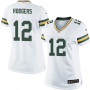 Nike Green Bay Packers 12 Women's Aaron Rodgers Limited White Road Jersey