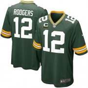 Nike Green Bay Packers 12 Youth Aaron Rodgers Elite Green Team Color Home C Patch Jersey