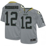 Nike Green Bay Packers 12 Youth Aaron Rodgers Elite Lights Out Grey Jersey