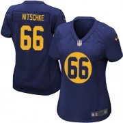 Nike Green Bay Packers 66 Women's Ray Nitschke Elite Navy Blue Alternate Jersey