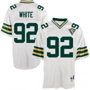 Mitchell and Ness Green Bay Packers 92 Men's Reggie White Authentic White Road Throwback Jersey