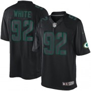 Nike Green Bay Packers 92 Men's Reggie White Elite Black Impact Jersey