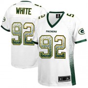 Nike Green Bay Packers 92 Women's Reggie White Elite White Drift Fashion Jersey
