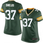 Nike Green Bay Packers 37 Women's Sam Shields Elite Green Team Color Home Jersey