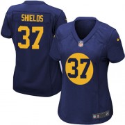 Nike Green Bay Packers 37 Women's Sam Shields Elite Navy Blue Alternate Jersey