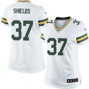 Nike Green Bay Packers 37 Women's Sam Shields Elite White Road Jersey