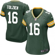 Nike Green Bay Packers 16 Women's Scott Tolzien Game Green Team Color Home Jersey