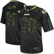 Nike Green Bay Packers 70 Men's T.J. Lang Elite Black Camo Fashion Jersey