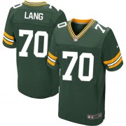 Nike Green Bay Packers 70 Men's T.J. Lang Elite Green Team Color Home Jersey