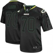 Nike Green Bay Packers 70 Men's T.J. Lang Elite Lights Out Black Jersey