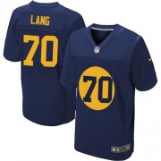 Nike Green Bay Packers 70 Men's T.J. Lang Elite Navy Blue Alternate Jersey