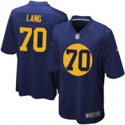 Nike Green Bay Packers 70 Men's T.J. Lang Game Navy Blue Alternate Jersey
