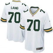 Nike Green Bay Packers 70 Men's T.J. Lang Game White Road Jersey