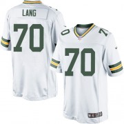Nike Green Bay Packers 70 Men's T.J. Lang Limited White Road Jersey