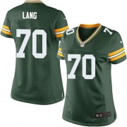 Nike Green Bay Packers 70 Women's T.J. Lang Elite Green Team Color Home Jersey