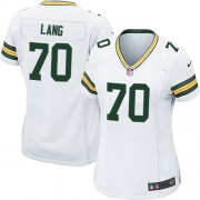 Nike Green Bay Packers 70 Women's T.J. Lang Game White Road Jersey