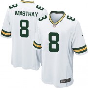 Nike Green Bay Packers 8 Men's Tim Masthay Game White Road Jersey