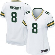 Nike Green Bay Packers 8 Women's Tim Masthay Game White Road Jersey