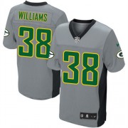 Nike Green Bay Packers 38 Men's Tramon Williams Elite Grey Shadow Jersey