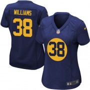 Nike Green Bay Packers 38 Women's Tramon Williams Elite Navy Blue Alternate Jersey