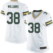 Nike Green Bay Packers 38 Women's Tramon Williams Elite White Road Jersey