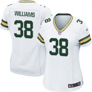 Nike Green Bay Packers 38 Women's Tramon Williams Game White Road Jersey