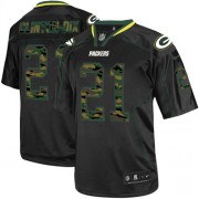 Nike Green Bay Packers 21 Men's Ha Ha Clinton-Dix Elite Black Camo Fashion Jersey