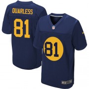 Nike Green Bay Packers 81 Men's Andrew Quarless Elite Navy Blue Alternate Jersey