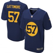Nike Green Bay Packers 57 Men's Jamari Lattimore Elite Navy Blue Alternate Jersey