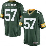 Nike Green Bay Packers 57 Men's Jamari Lattimore Limited Green Team Color Home Jersey