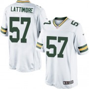 Nike Green Bay Packers 57 Men's Jamari Lattimore Limited White Road Jersey