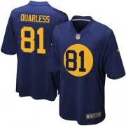 Nike Green Bay Packers 81 Men's Andrew Quarless Game Navy Blue Alternate Jersey