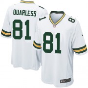 Nike Green Bay Packers 81 Men's Andrew Quarless Game White Road Jersey