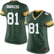 Nike Green Bay Packers 81 Women's Andrew Quarless Elite Green Team Color Home Jersey