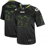 Nike Green Bay Packers 87 Men's Jordy Nelson Elite Black Camo Fashion Jersey