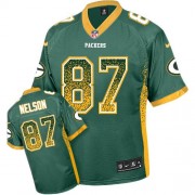 Nike Green Bay Packers 87 Men's Jordy Nelson Elite Green Drift Fashion Jersey