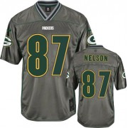 Nike Green Bay Packers 87 Men's Jordy Nelson Elite Grey Vapor Jersey
